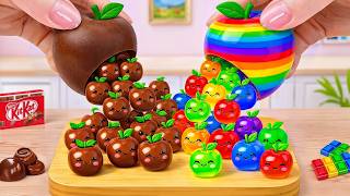 Miniature Rainbow Cake Tutorial ✨🍎 Best Of Rainbow Apple Cake Making 🌈 Creative Cakes Corner