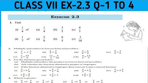 Class 7 maths Ex 2.3 Q-1,2,3,4!! Ch-2 Fraction and decimal!! NCERT CBSE board