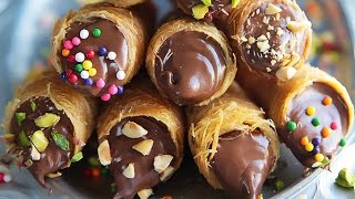 Nutella Kunafa Cones