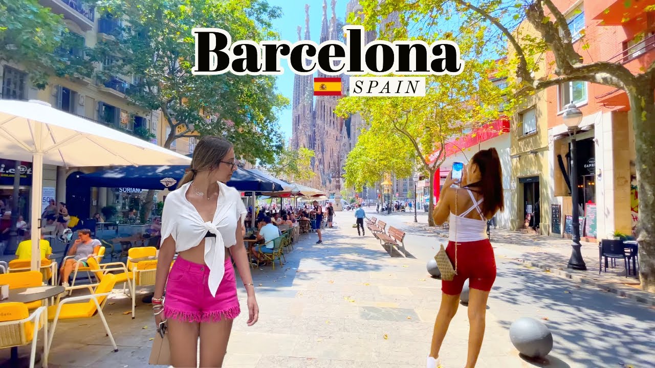 Barcelona, Spanien | Stadttour zu Fuß 4K | 21. Juli 2022