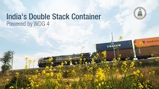 Monstrous Double Stack Container Train powered by WDG 4 at Patli outer