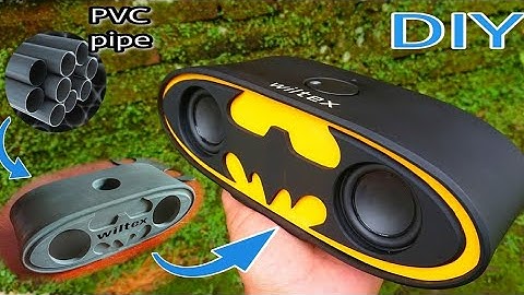 DIY portable Bluetooth Speaker from PVC pipe with BATMAN logo style