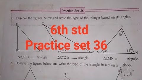 6th std practice set 36 maths maharashtra state board triangle and types of triangle