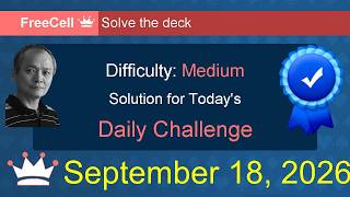 Microsoft Solitaire Collection Freecell - Medium - September 18, 2026