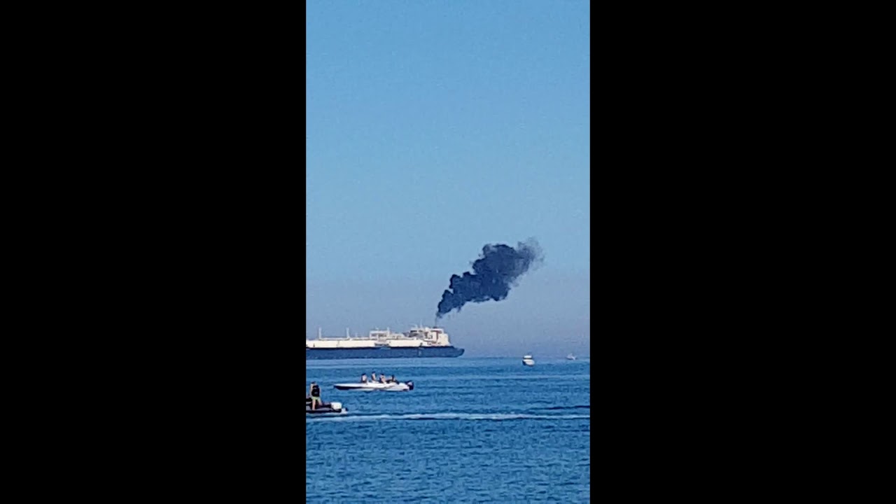 Smoke pollution from Boats 22nd May 2020 Eastern Beach Gibraltar