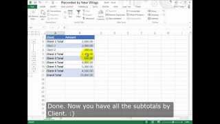 Let Excel Calculate The Subtotals for You