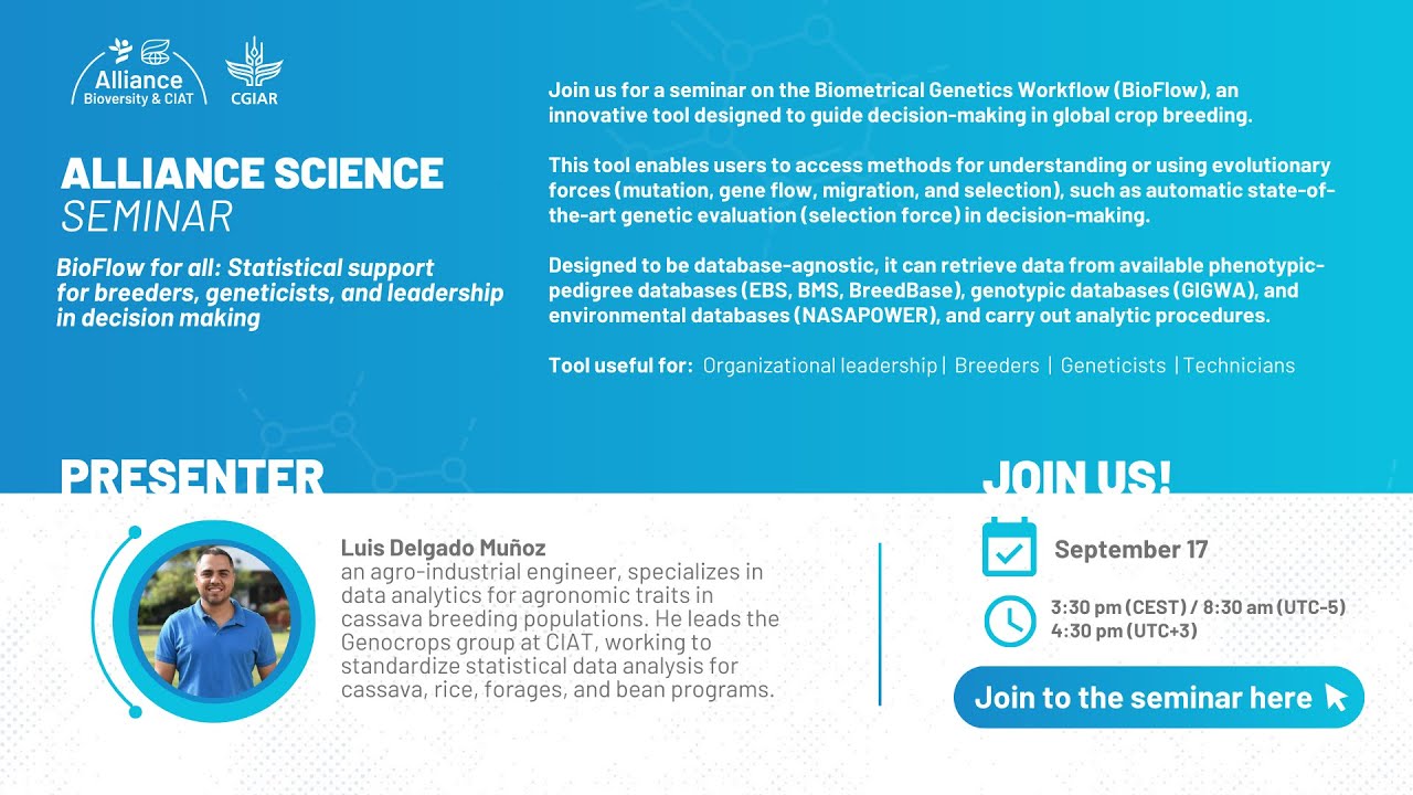 Bioflow for all  Statistical support for breeders, geneticists, and leadership in decision making