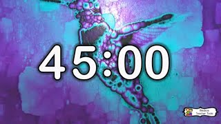 45 Minute Timer ⏱️ | Background Music | Calm Aqua & Purple Visual Countdown