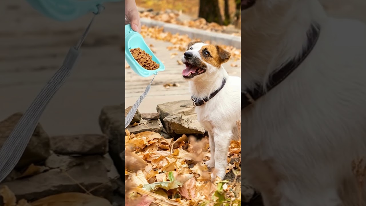 Meet the Hydration Hero - Never Juggle Again! The Ultimate 2-in-1 Leak-Proof Dog Water & Food Bottle