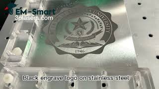 Black Engraving Logo on Aluminum | EM-Smart Nova Laser Marking Work