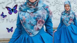 We wrap the regular rectangular scarf exactly like the khimar 👌💙 screenshot 2