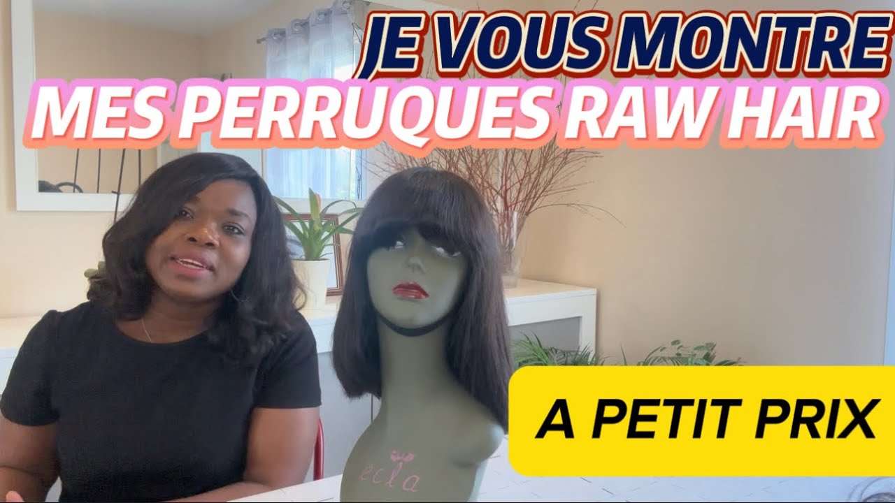 Perruque 100% Cheveux Indiens Naturels (Raw Hair) - Longueur 18" - Taille T/18 - Style Vagues Au Doigt - Neuf
