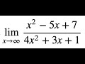 Calc I: Limit at infinity example (easy)