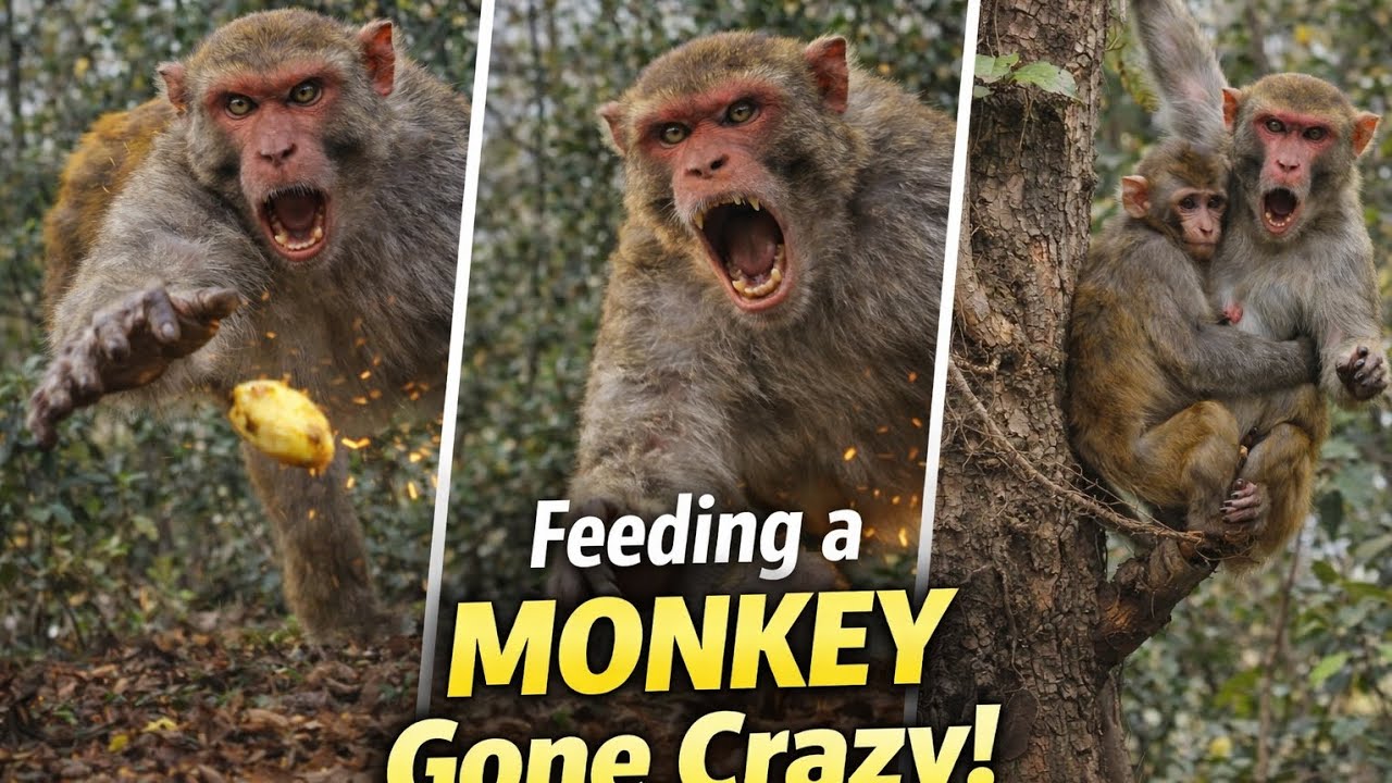 Feeding a Monkey Turned Crazy | Unexpected Wildlife Moments