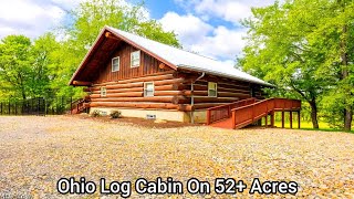 Ohio Log Cabin On 52+ Acres | Shop, Pond Furnished | OH Real Estate | Aspen Mansions