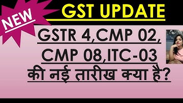 GSTR 4,CMP 02, CMP 08, ITC03 EXTENDED DATES