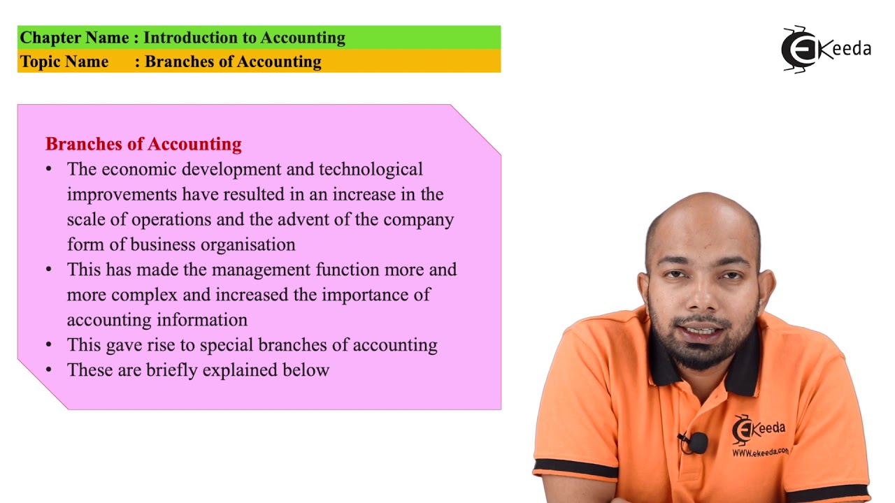 Branches of Accounting - Introduction of Book Keeping - FYJC Book Keeping & Accountancy
