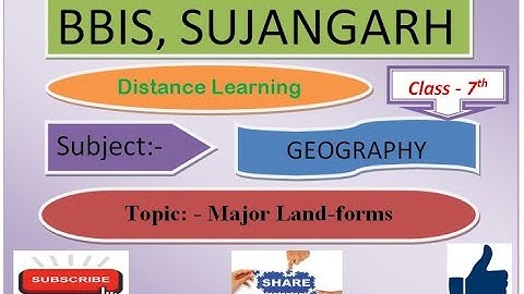 Class 7 Geography Ch 4 Major Land-forms