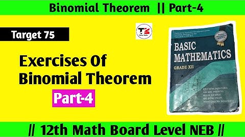 binomial theorem part-4 Class 12 basic mathematics NEB Board || Tuition Master