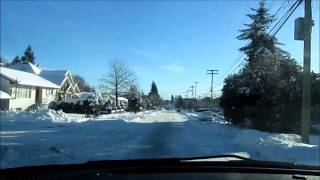 Road conditions in North Delta, BC, Canada