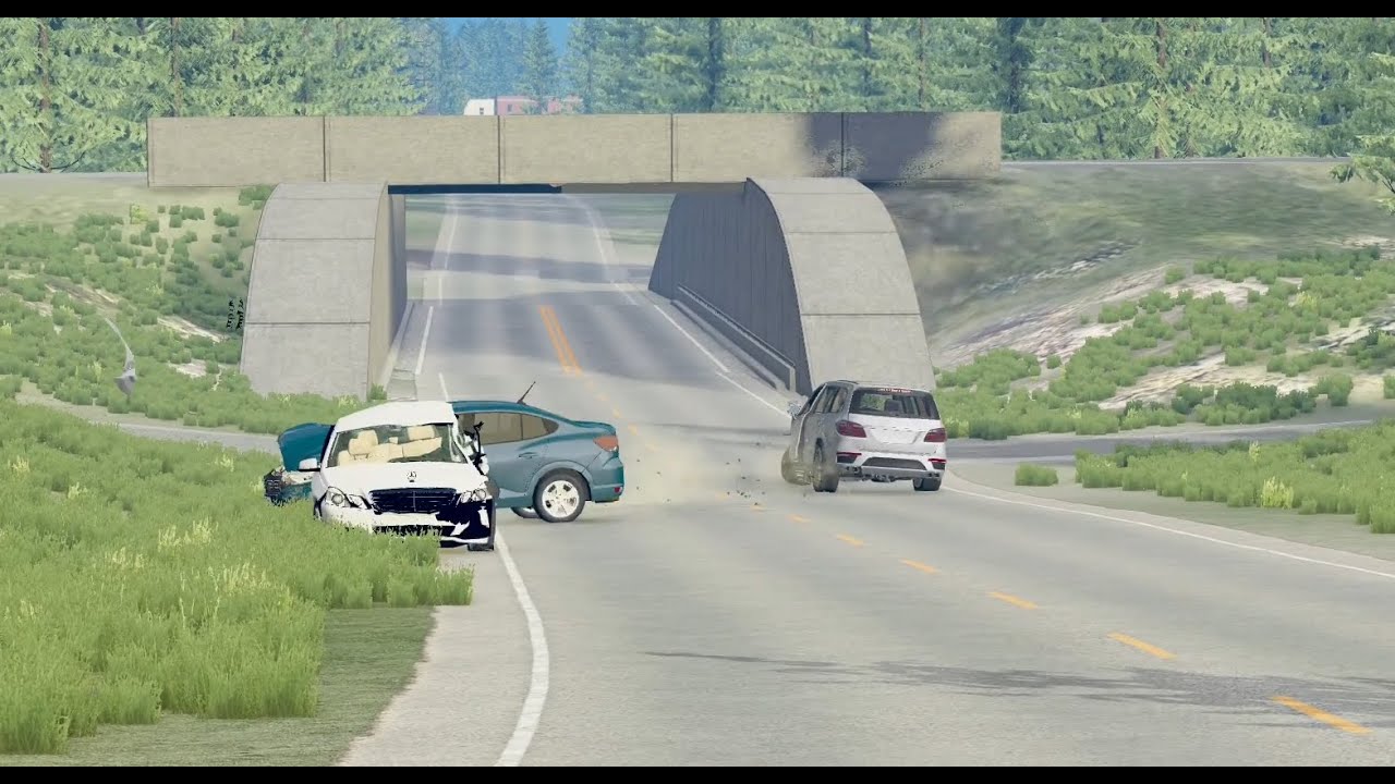 BeamNG Fatal overttaking maneuvers, failure to give way and highway accidents