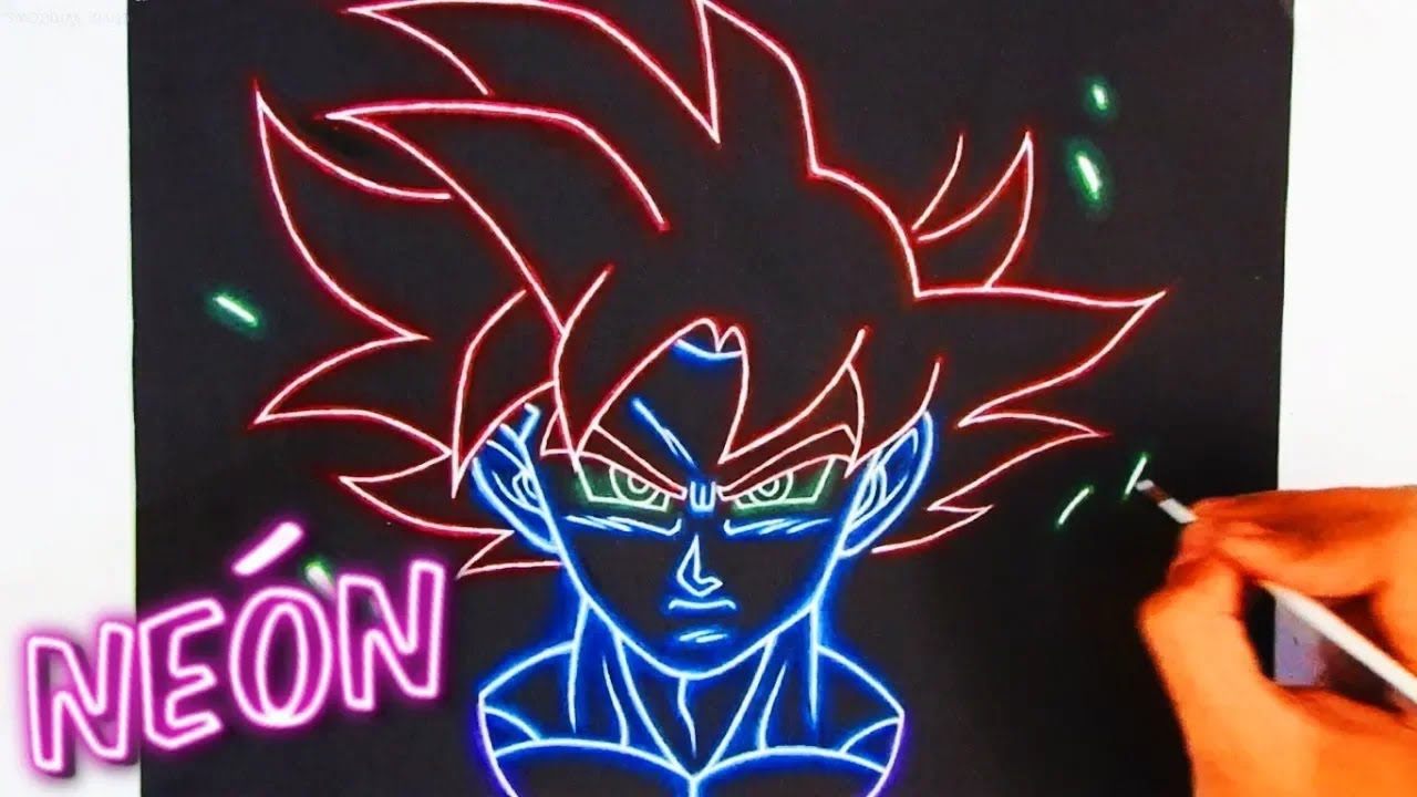 CÓMO HACER EL EFECTO NEÓN CON LÁPICES DE COLORES | Goku Ssj Dios - thptnganamst.edu.vn