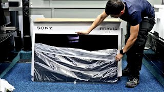 SONY OLED KE48A9 Unboxing and Setup with 4K Demo Videos