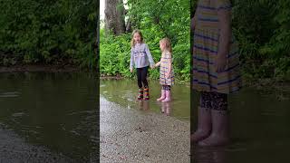 Lily and Violet Jumping in Muddy Puddles