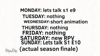 Next Week Schedule