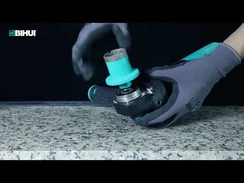 Алмазна коронка-фреза Bihui Drain Hole Open Dry 40-60 мм для сухого свердління М14, видео 1