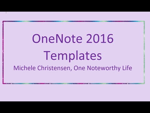Using Templates in OneNote 2016 | Microsoft OneNote
