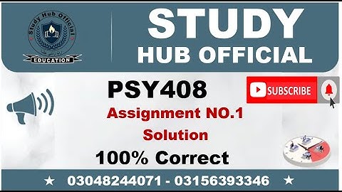 PSY408 Assignment 1 Solution Fall 2022, PSY408 Assignment 1 solution 2022, PSY408 assig1 Fall 2022