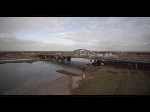 Brige over river Lek by Vianen, holland.