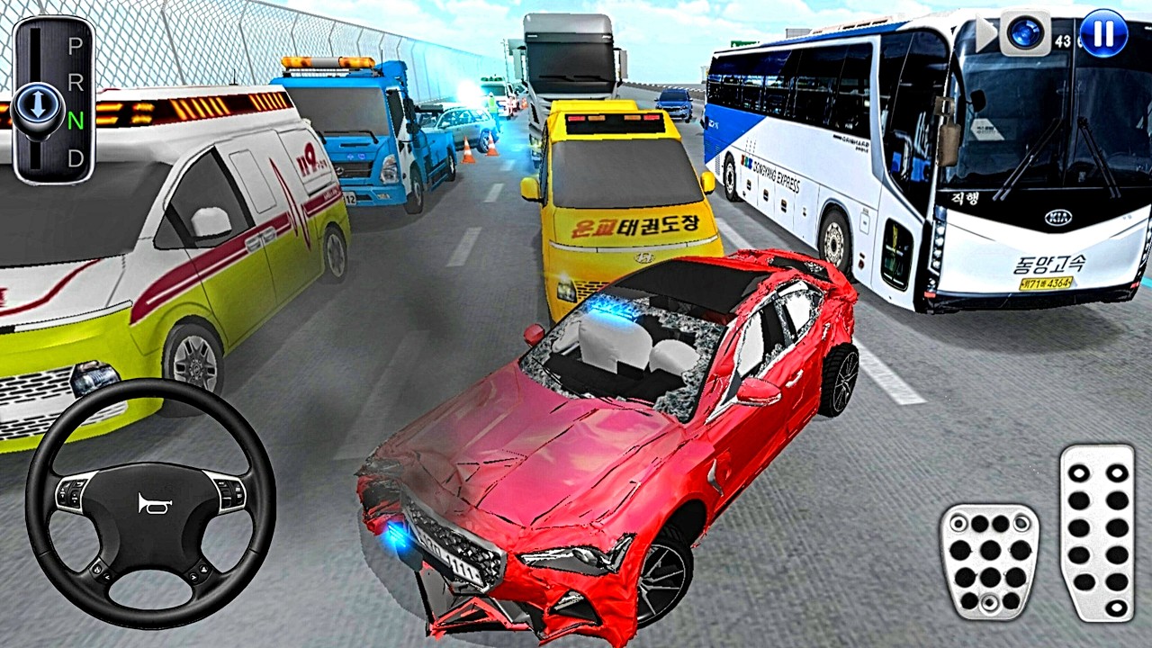 Crashed Red Car Transporter Truck to Auto Repair Shop - 3D Driving Class 2026 - Android Game Car
