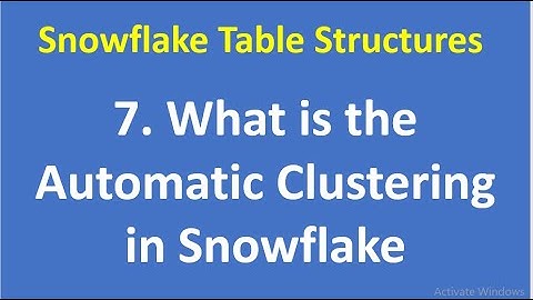 7. What is the Automatic Clustering|Clustering|Snowflake Table Structures|DataCloud|VCKLY Tech