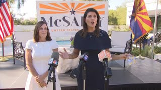 Former UN Ambassador Nikki Haley appears at Senator McSally campaign event