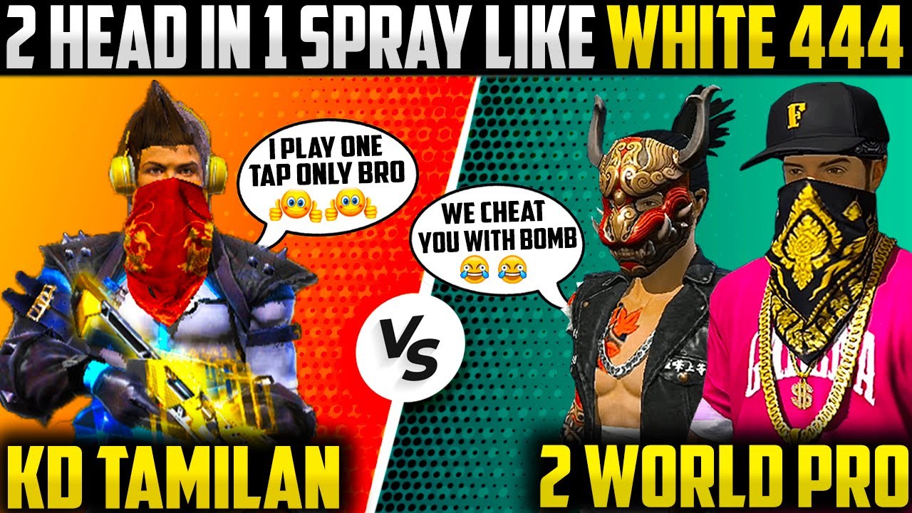 Kd Tamilan Vs 2 Pro Players (1 VS 2) Only Onetap🔥| White 444 ஆக மாறிய Kd Tamilan - Garena Free Fire💥