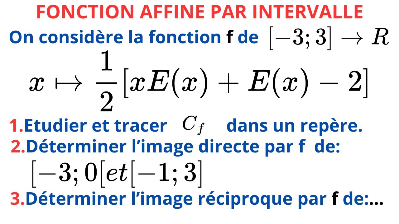 FONCTIONS AFFINES PAR INTERVALLES: REPRESENTATION GRAPHIQUE - YouTube