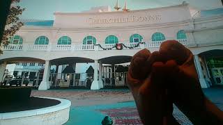 Horacio the handsnake visiting Churchill Downs in Louisville, Kentucky