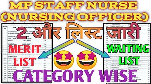 MP NHM STAFF NURSE - MERIT LIST + WAITING LIST जारी - LIST में अपना नाम देखो