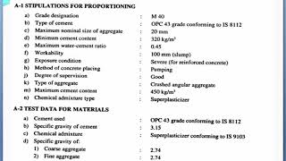 Design of M40 grade of concrete PART 1