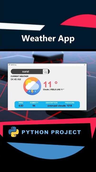 Build a Weather App in Python | Python Tkinter Project #Shorts #Python ...
