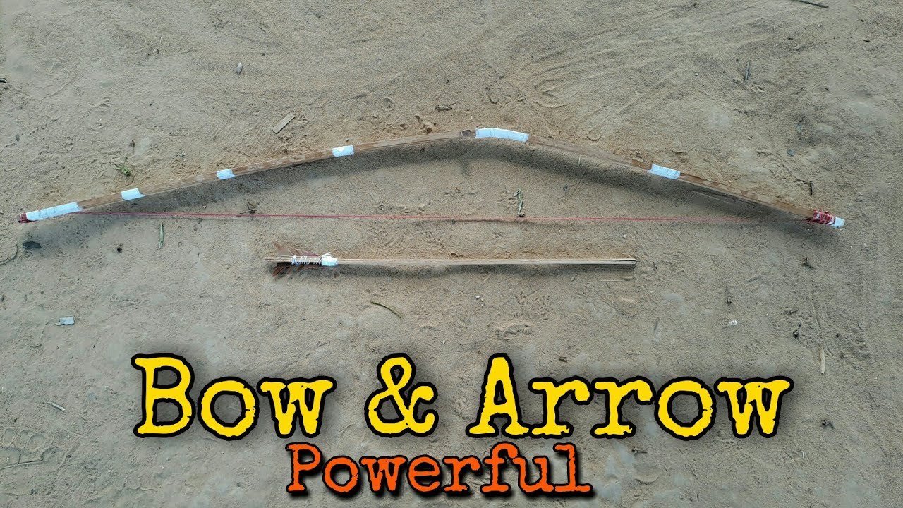 Making bow and arrow with wood, it`s works like slingshot gun, powerful like slingshot