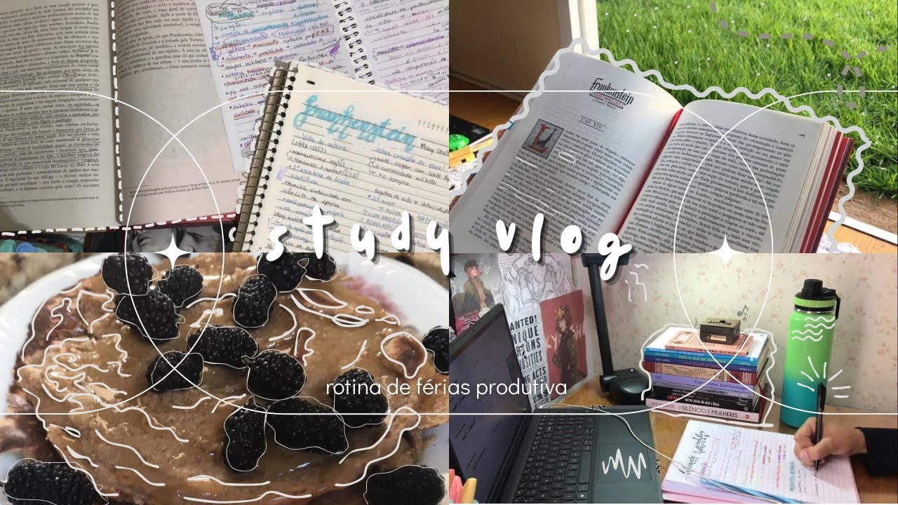 STUDY VLOG #1❀˖°۶ৎ|  estudo produtivo nas férias, preparo para ensino médio +muita leitura📖