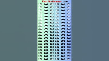 Only 2% Can Find 220 Among 202s in 10 Seconds! | Brain Puzzle