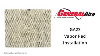 GeneralAire GA25 Evaporator Pad Installatioin