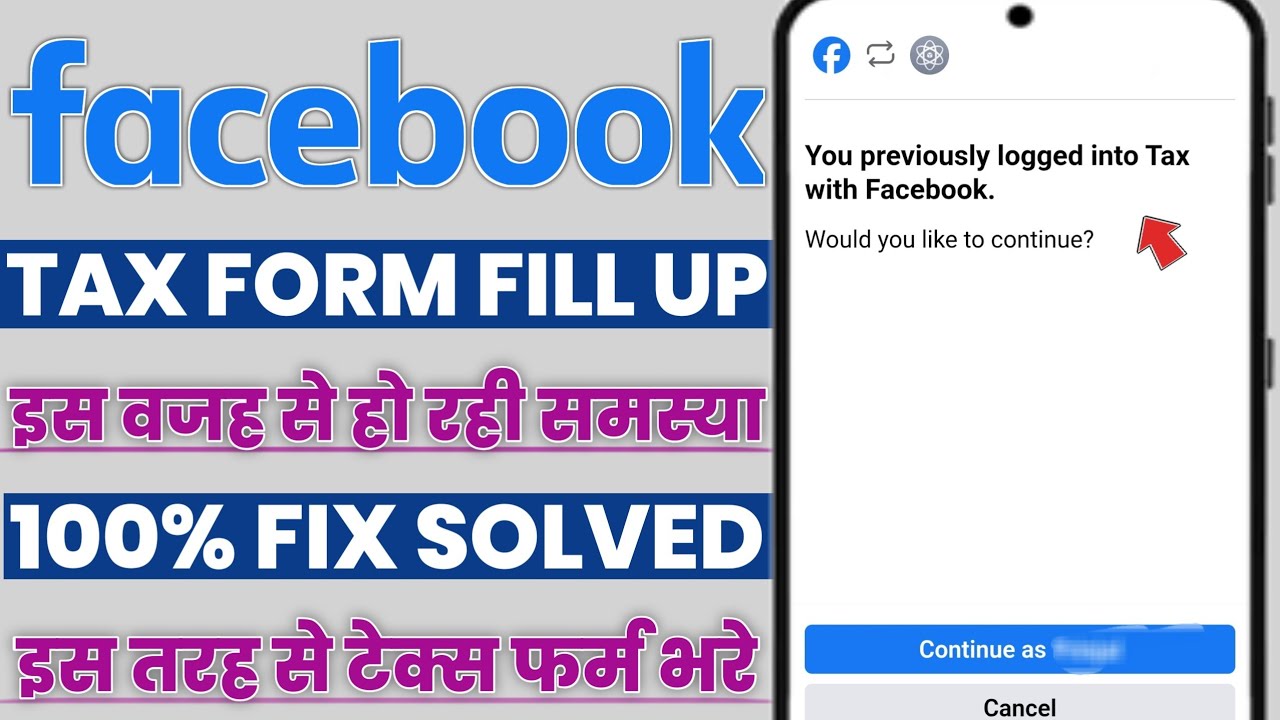 Facebook tax form you previously logged into tax with facebook continue ...
