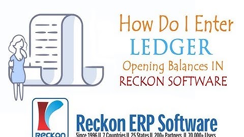 Ledger Opening Balance In Reckon Software