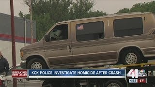 Body found lodged between van and building in KCK