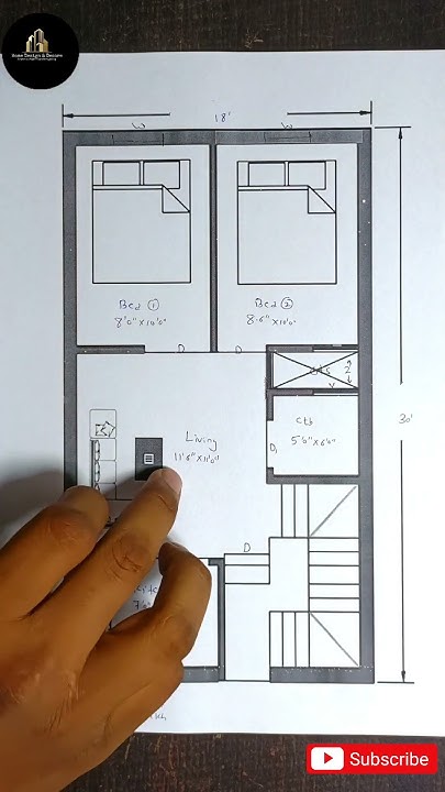 18x30-small-house-plan-explained-ii-18x30-ghar-ka-naksha-ii-2bhk-ii-540